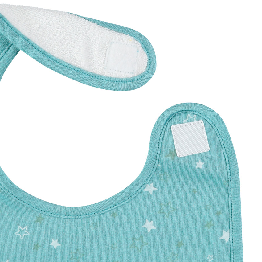 Lote de 2 baberos con mensaje y estampado de estrellas 