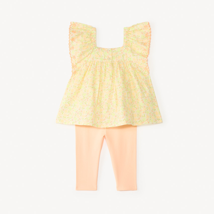 Conjunto de 2 piezas, blusa + legging para niña. 