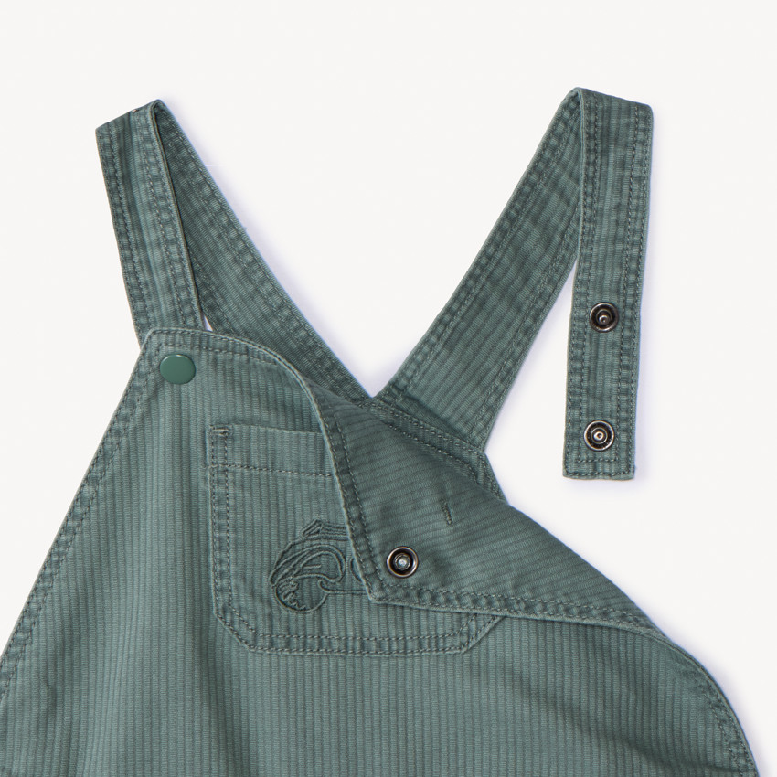 Peto largo de punto de canalé con bordado de scooter para bebé niño 