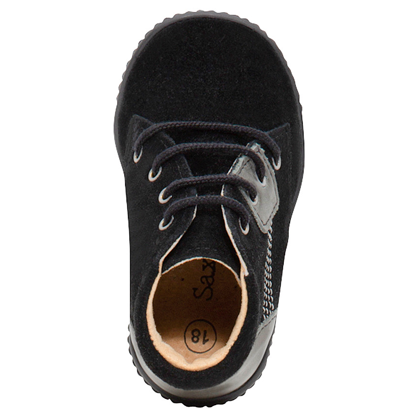 Botines de piel con cordones y apliques plateados 