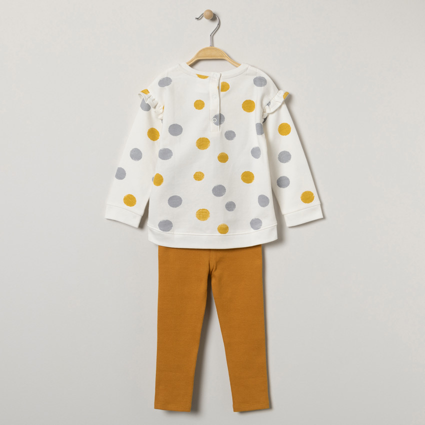 Jogging con sudadera , lunares bordados Minnie Disney y legging liso 