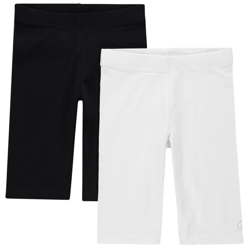 Pack de 2 pantalones ciclistas unis de algodón para niña  Additional Pack de 2 pantalones ciclistas unis de algodón para niña