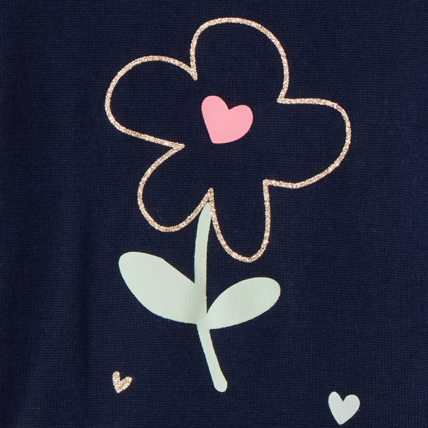 Suéter de punto con estampado floral para niña bebé 