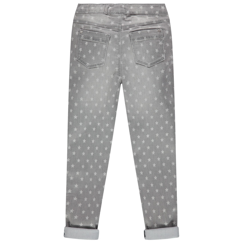 Jeans efecto desgastado con estrellas niña 