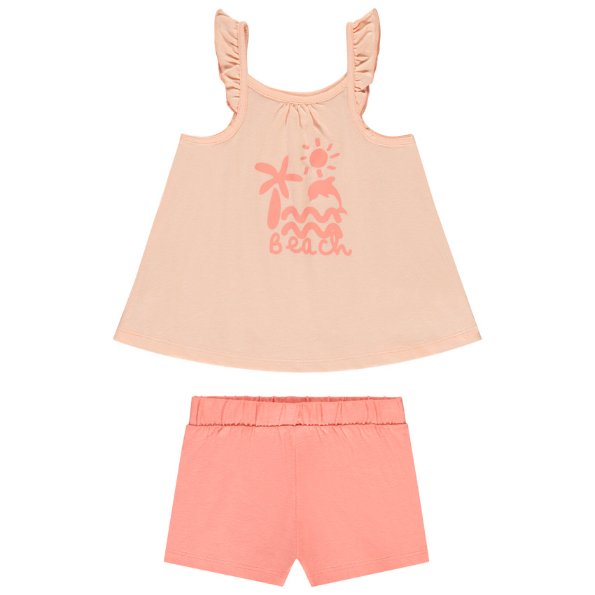Ensemble 2 pièces avec débardeur printé pour bébé fille 