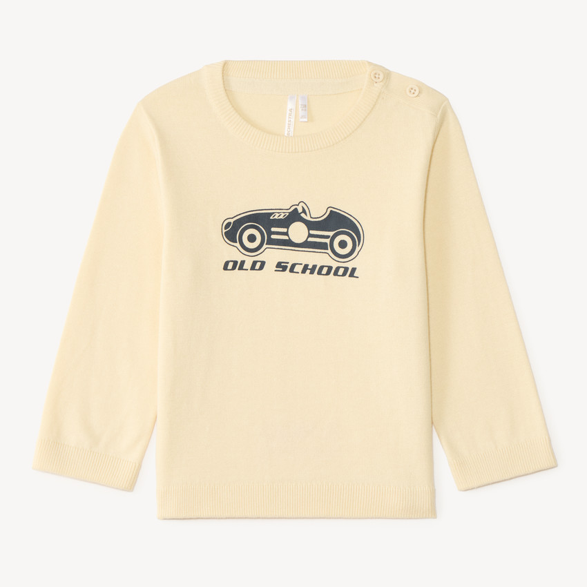 Suéter para bebé niño con estampado de coche vintage 