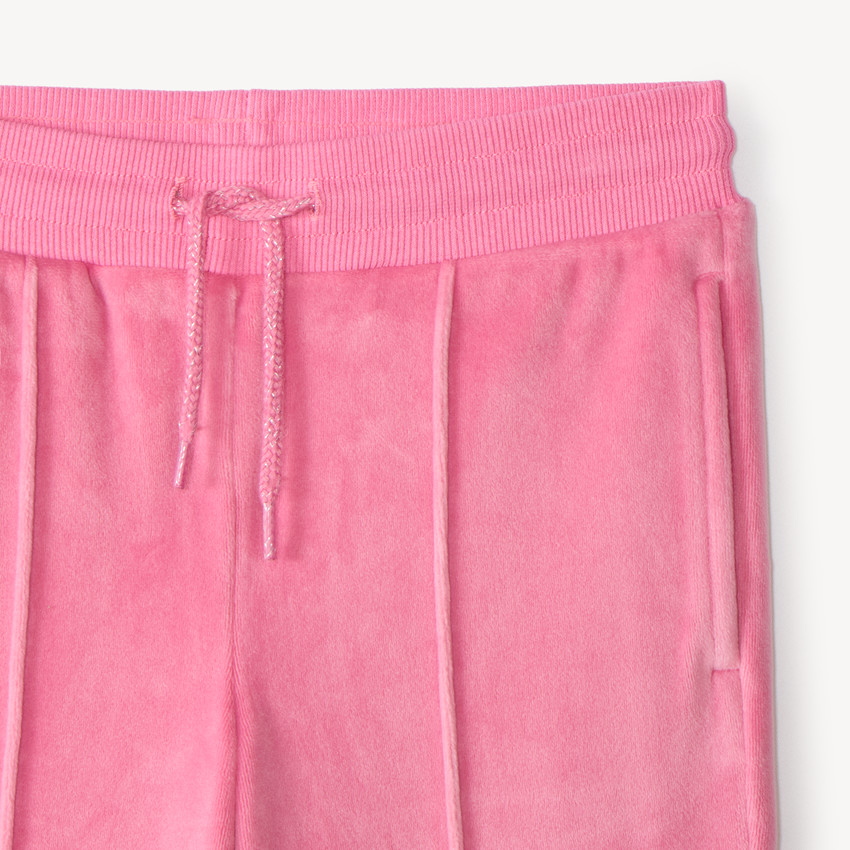 Conjunto de chaleco con capucha y pantalón de chándal de terciopelo niña 