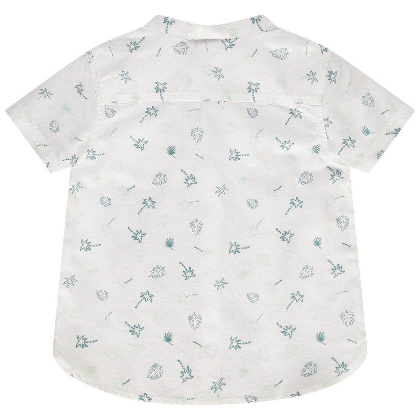 Chemise manches courtes en coton imprimé feuilles/palmiers pour bébé garçon 