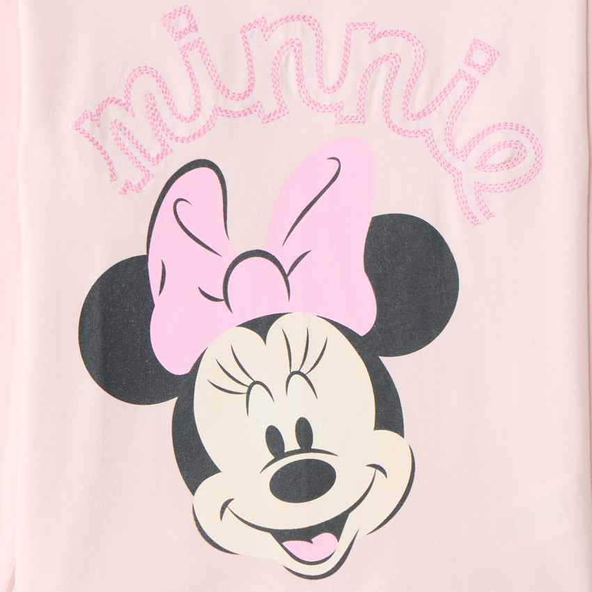 Camiseta de niña de manga larga con estampado de Minnie de Disney. 