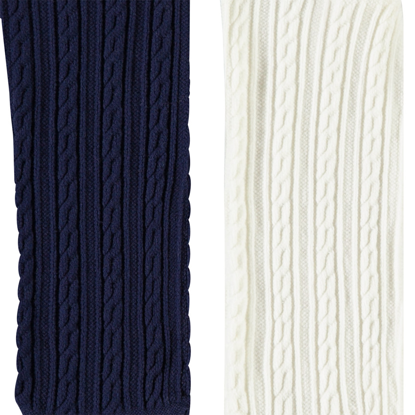 Pack de 2 pares de leotardos gruesos trenzados para bebé niña 