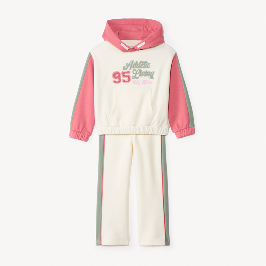 Ensemble jogging molleton effet color block pour fille 