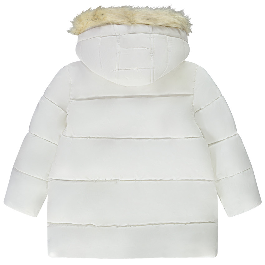 Doudoune longue à capuche en toile pour fille 