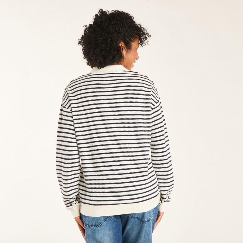 Polo marinière de maternité à manches longues. 