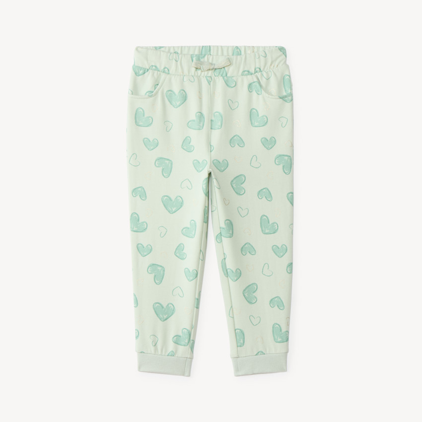 Pantalón de chándal para niña con estampado de corazones 