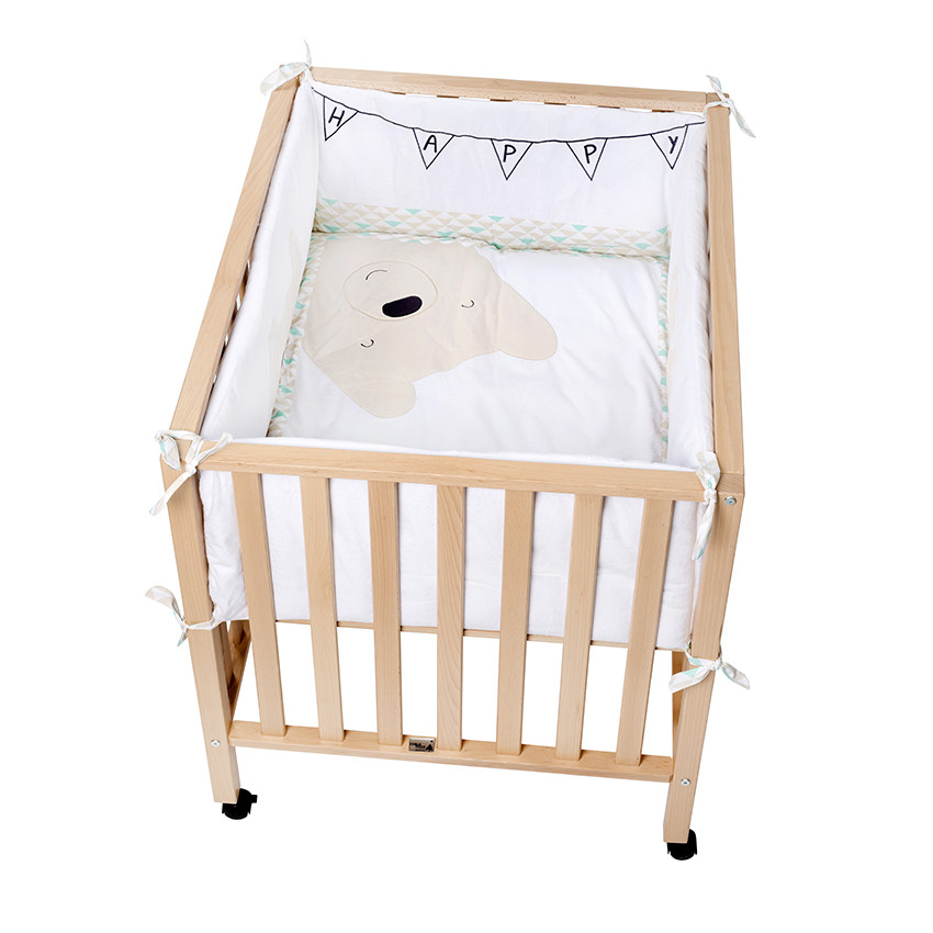 Protector de parque +alfombra de popelina con dibujo de osito 