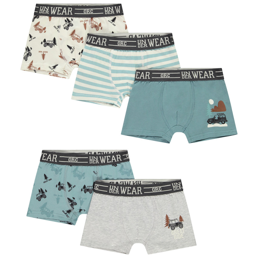 Lot de 5 boxers motifs road trip pour garcon Orchestra