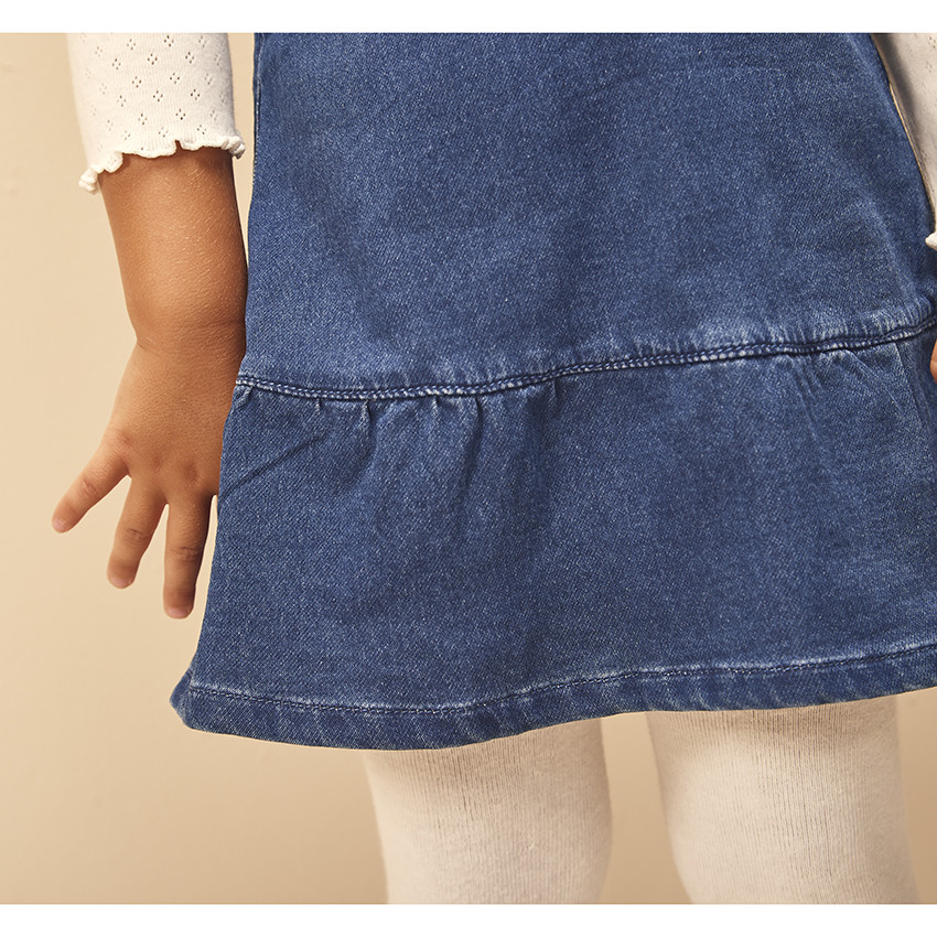 Robe à bretelles effet jean pour bébé fille 