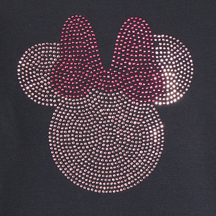 Sudadera de niña de felpa con strass Minnie Disney. 