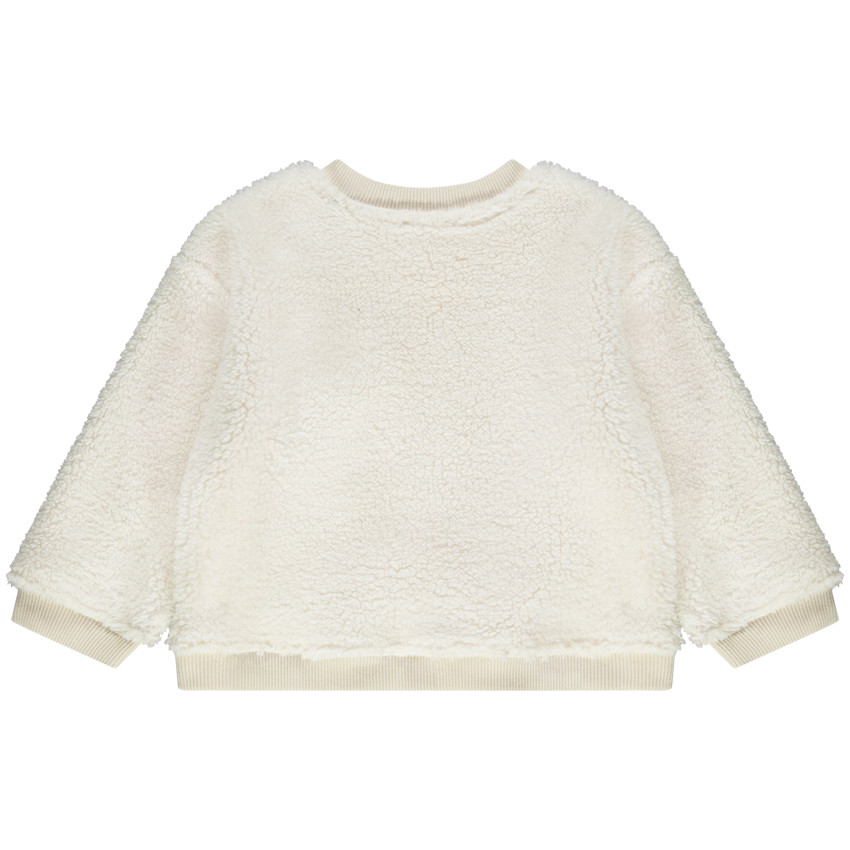Sudadera de felpa sherpa con parche bordado para niño. 