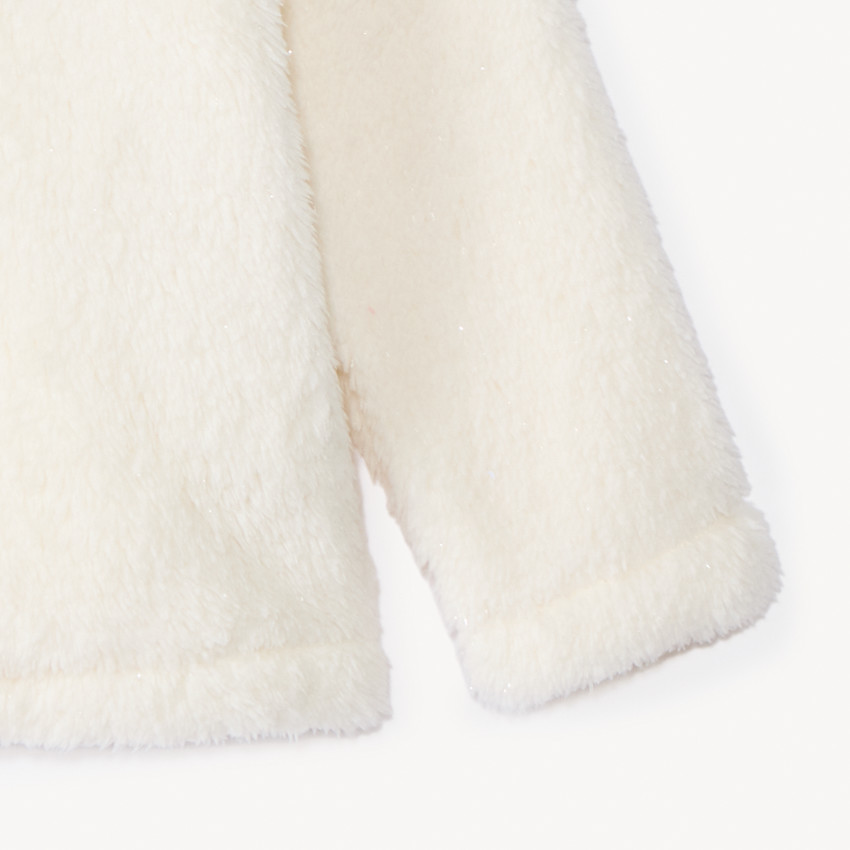 Chaleco polar de sherpa liso con capucha para bebé niña 