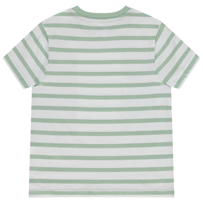 Camiseta manga corta rayas con print fantasía para niño 