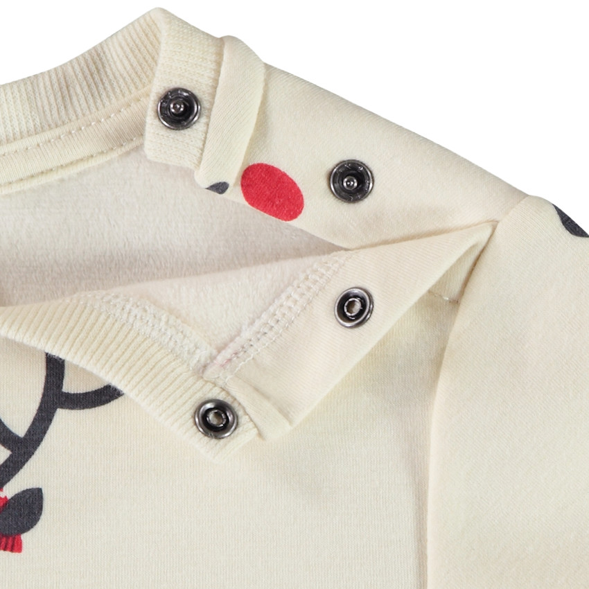 Sudadera de felpa estampada con renos de Navidad para bebé niño 