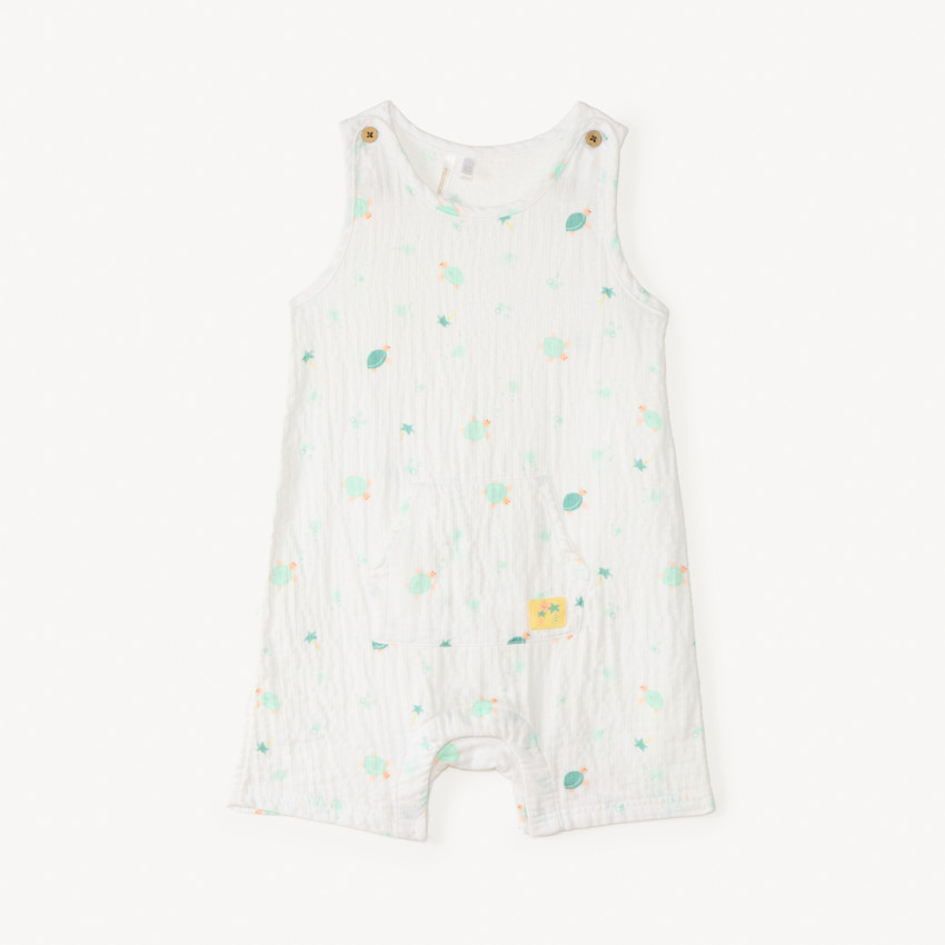 Combinaison corta estampada de tortuga para bebé niño 