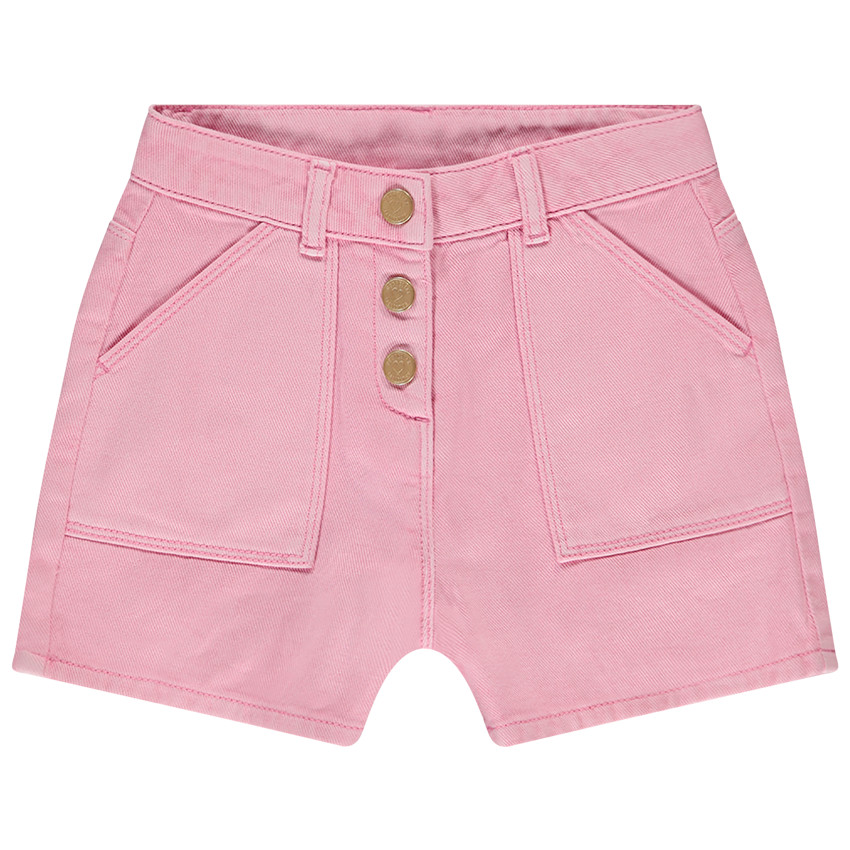 Short vaquero de algodón con botones para niña 