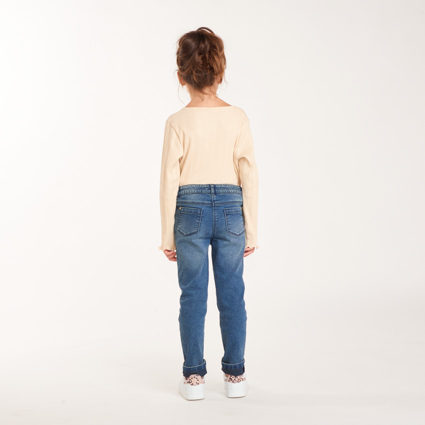 Vaqueros slim en denim efecto lavado niña 