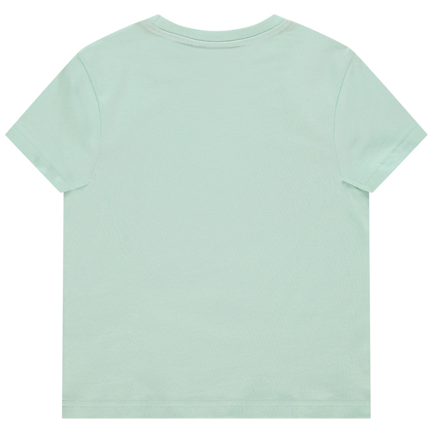 Camiseta manga corta azul con estampado de selva 