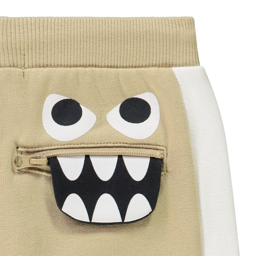 Conjunto en felpa con chaqueta con capucha fantasía y pantalón de chándal monstruo para bebé niño 