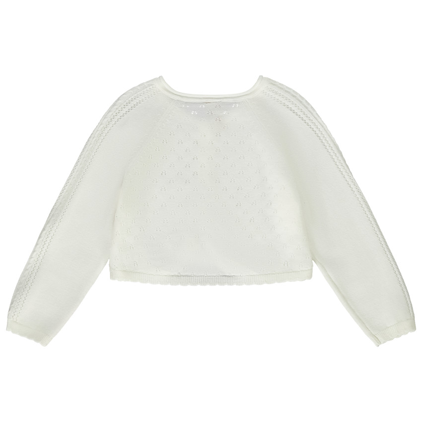 Gilet boléro en tricot pointel pour bébé fille 
