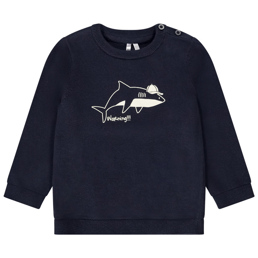 Jersey de punto con estampado de tiburón para bebé niño 