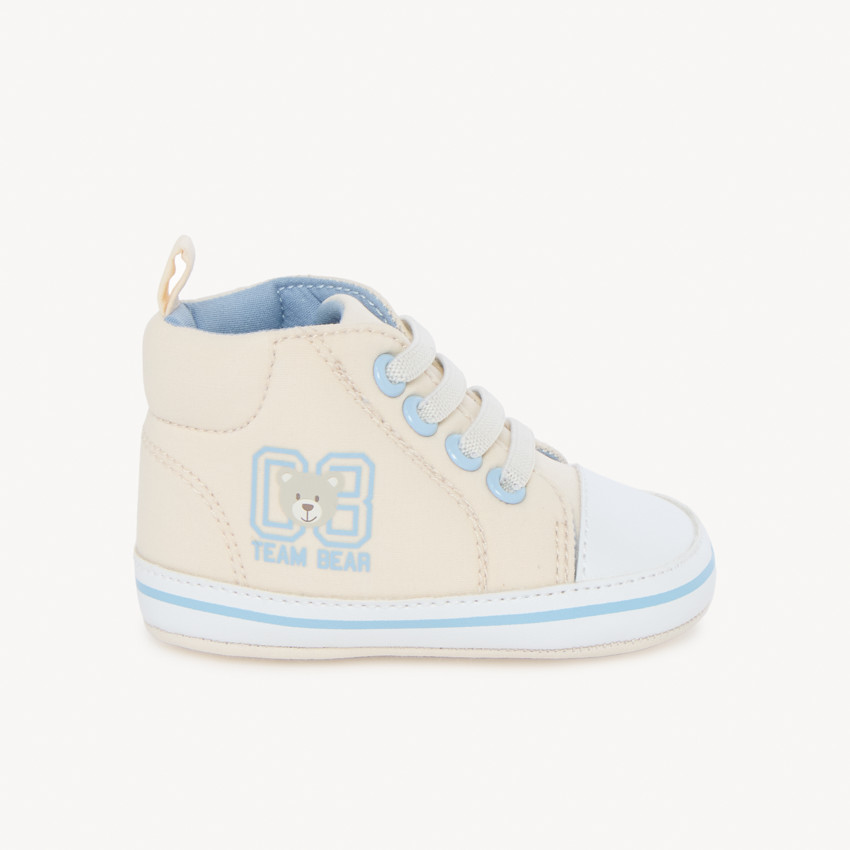 Zapatillas altas de tela con estampado de osos para bebé niño 