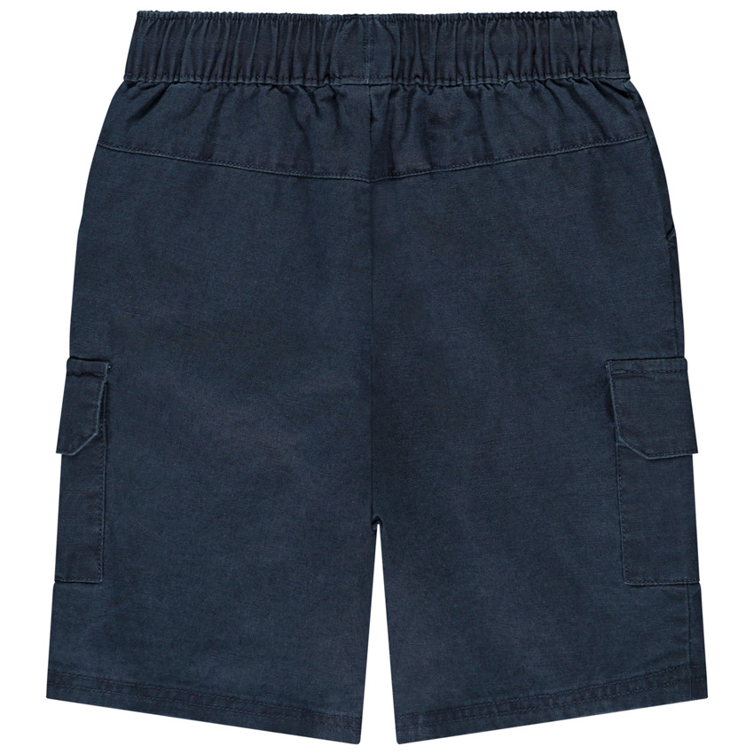 Bermudas unicolor con bolsillos tipo cargo para bebé niño 