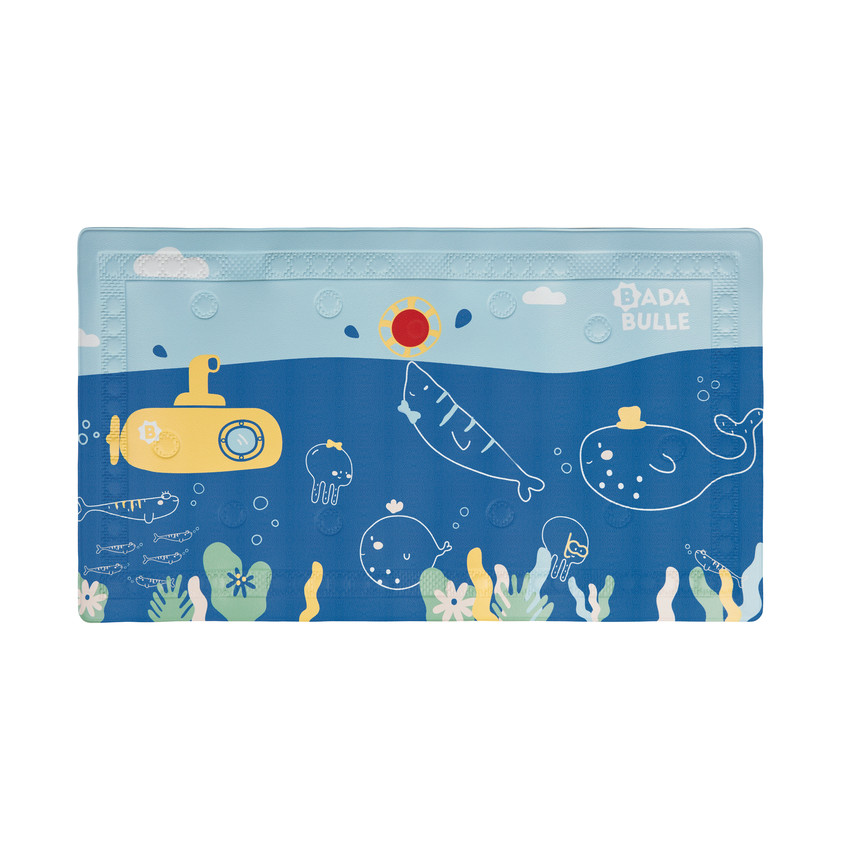 Tapete de baño con indicador de temperatura azul 