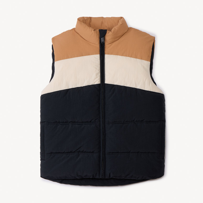 Chaleco acolchado sin mangas efecto color block para niño 