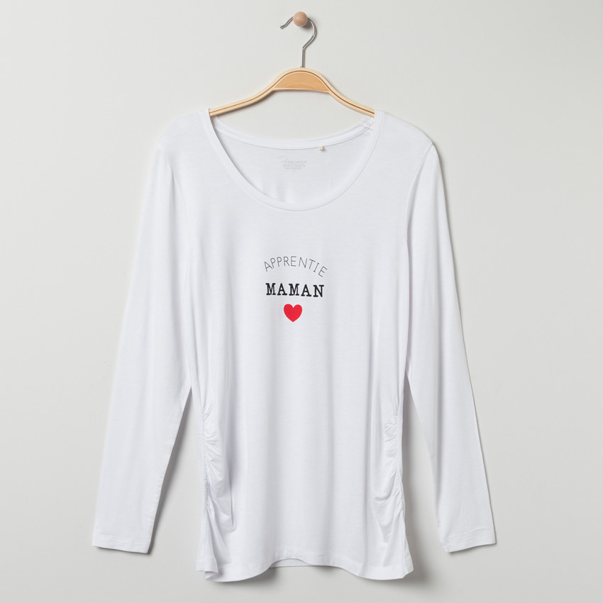 T-shirt de grossesse manches longues à message printé  