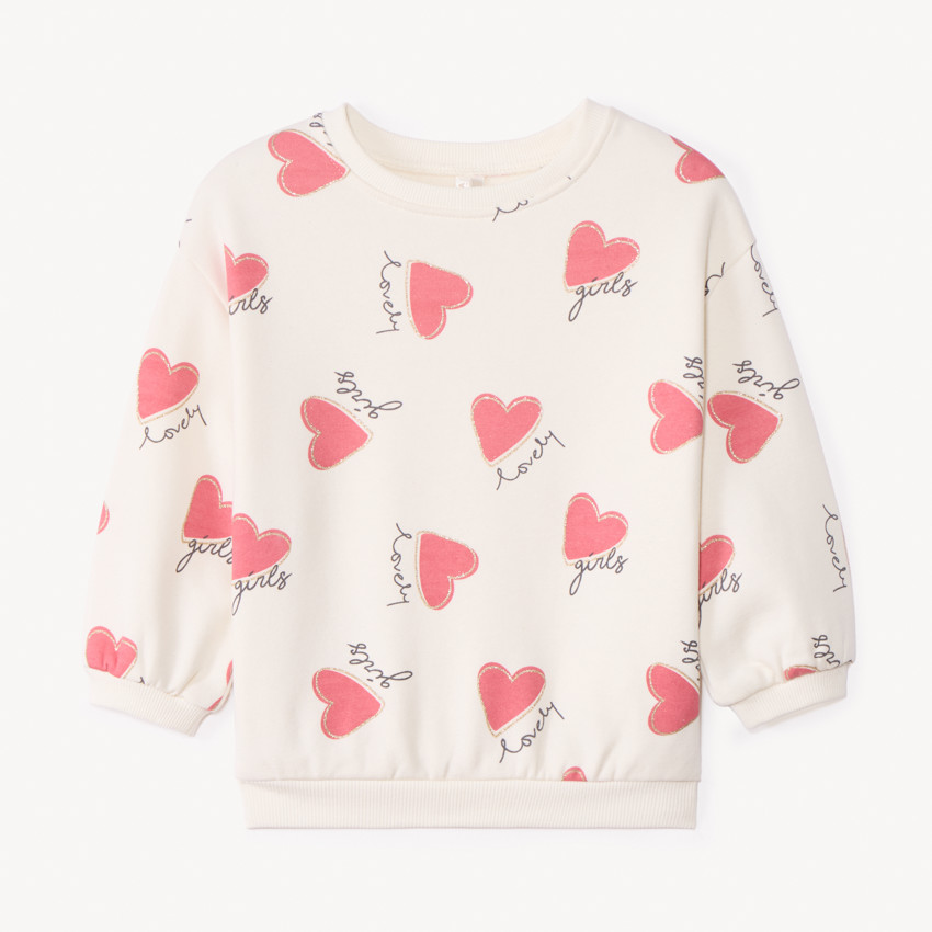 Sudadera oversize de felpa estampada para bebé niña 
