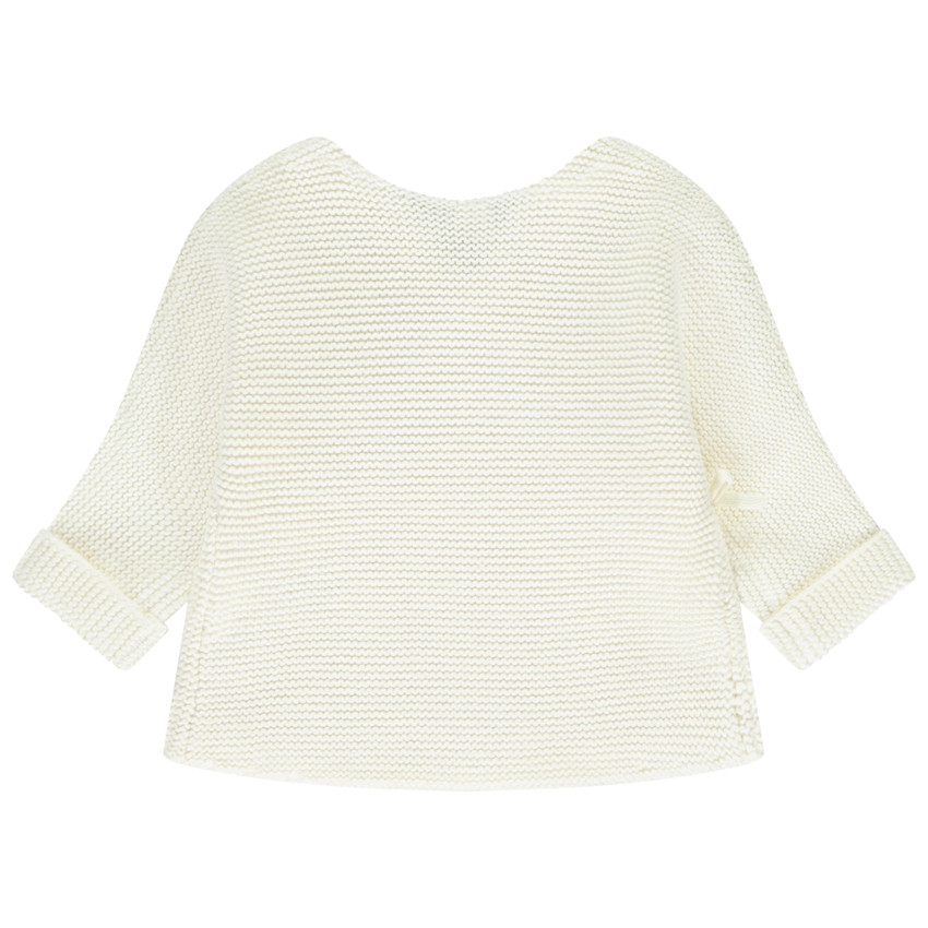 Chaleco de punto efecto cruzado para bebé niña 