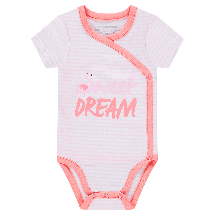 Pack de 2 bodies de manga corta de punto con flamencos rosas estampados 