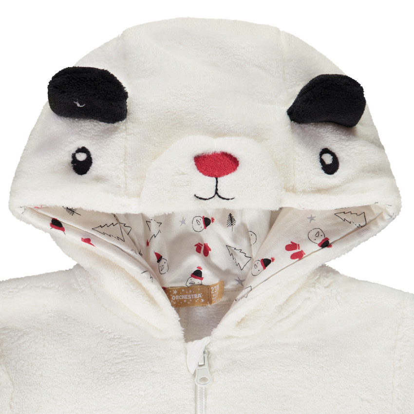 Sobrepijama en sherpa con capucha de osito y estampado navideño para bebé niño Main Sobrepijama en sherpa con capucha de osito y estampado navideño para bebé niño