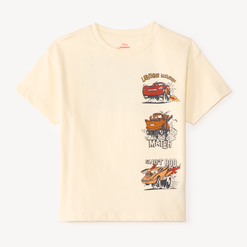 Camiseta de niño de manga corta con estampado de Flash McQueen y Martin de Disney Pixar. 