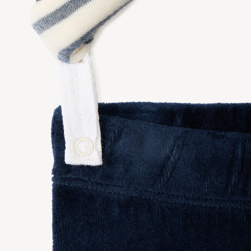 Pijama de 2 piezas en terciopelo a rayas para bebé niño con acabados según la edad 