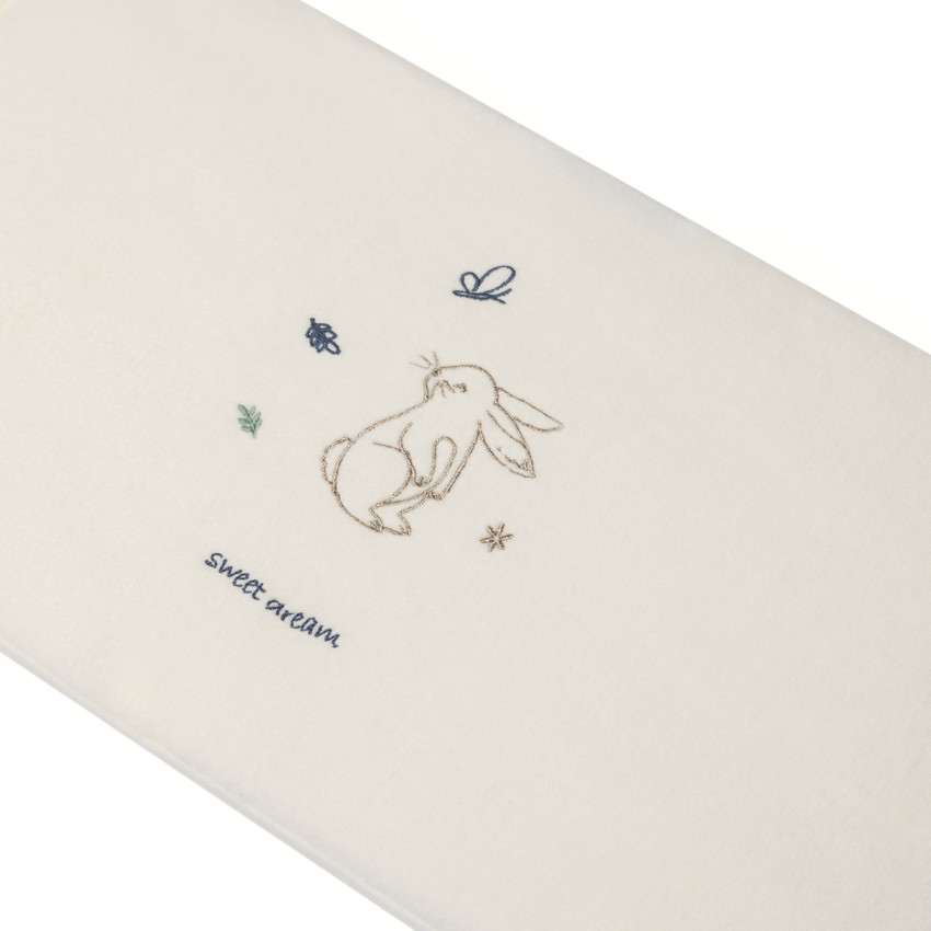 Protector de cuna de 3 paneles en terciopelo Little Deer crudo 