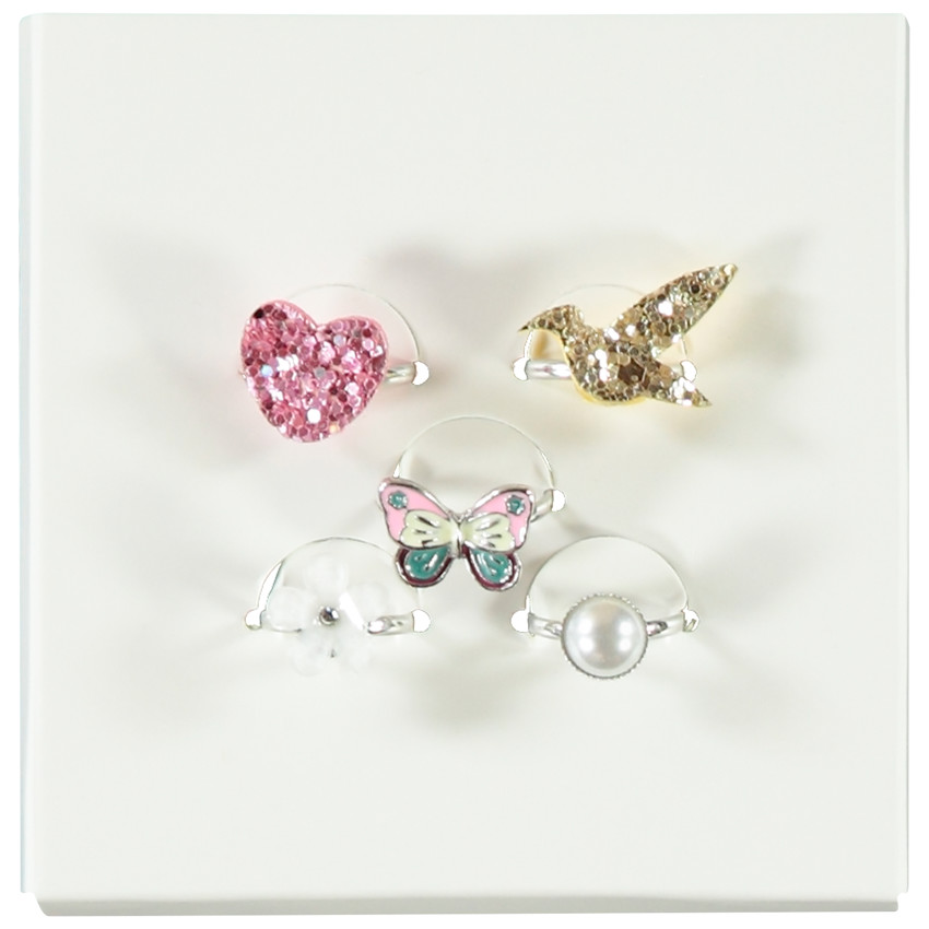 Pack de 5 anillos de fantasía para niña 