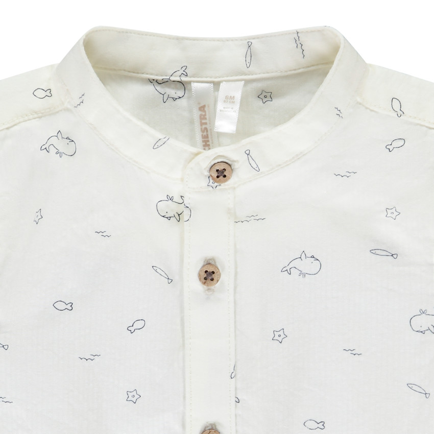 Conjunto de 2 piezas con estampado de ballena y pichi para bebé niño 