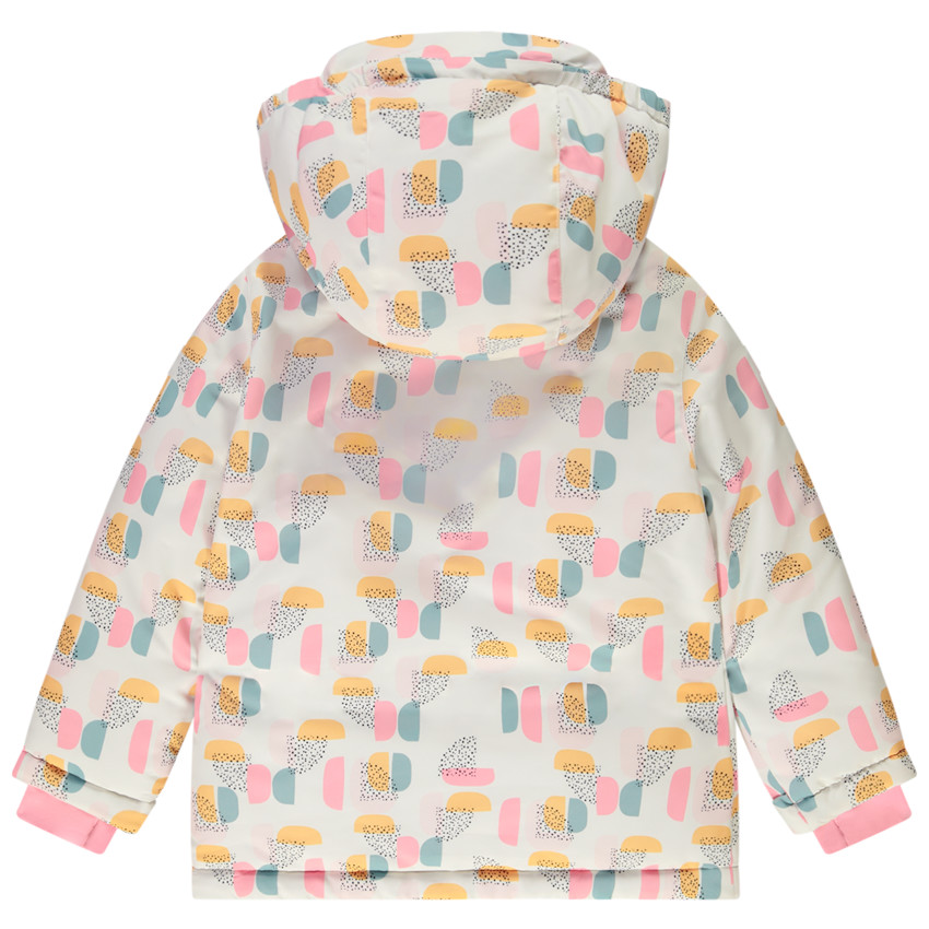 Blouson de ski à capuche amovible et imprimé graphique pour fille 