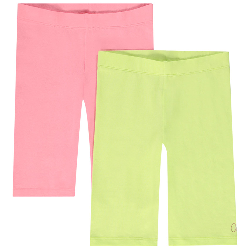 Pack de 2 calzoncillos ciclistas lisos de jersey para niña 