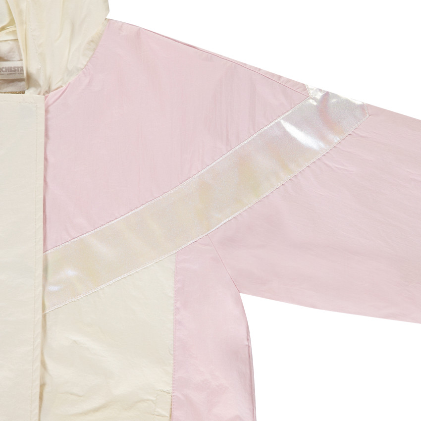 Chaqueta cortavientos de tela arrugada efecto color block para niña 